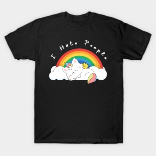 unicorn cat i hate people T-Shirt